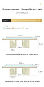 Đồ nội thất phòng khách Bắc Âu bàn ăn bằng đá cẩm thạch sang trọng Bàn Ăn Hiện đại đặt bàn ăn vàng - Product Image 6