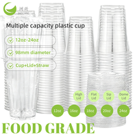 Gobelets jetables en plastique transparent de luxe personnalisés de 16, 20, 24 oz pour matcha, avec couvercles et pailles, pour limonade