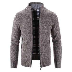 RUIQUWIN 2025 Nouvelle veste décontractée en tricot pour <span class=keywords><strong>homme</strong></span>, automne-hiver, douce et chaude, à manches longues, avec col montant, <span class=keywords><strong>manteau</strong></span> épaissi - Product Image 3