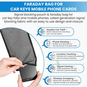 Sac Faraday pour téléphone et clés de voiture, pochette bloquant les signaux RFID, bloque les signaux RF, cellulaires, Wi-Fi, Bluetooth, GPS et NFC, anti-pistage - Product Image 4