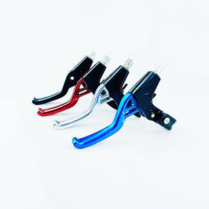 Levier de frein de vélo de montagne Qt-69325417 en alliage d'aluminium, poignée de frein pliable à 2 doigts, noir, argent, rouge, bleu - Product Image 1