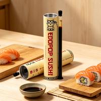 Contenant cylindrique jetable Suka pour rouleaux de sushi, emballage en papier pour sashimi, boîte à emporter