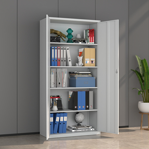 Armoire de classement en acier de bureau, 2 portes, armoire de <span class=keywords><strong>rangement</strong></span> en métal, armoire de classement sécurisée avec étagères réglables pour l'organisation du lieu de travail - Product Image 2
