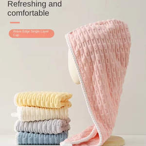 Serviette <span class=keywords><strong>de</strong></span> séchage pour cheveux en microfibre absorbante, serviette Baotou, personnalisable pour femmes, couleur unie, coton, séchage rapide - Product Image 2