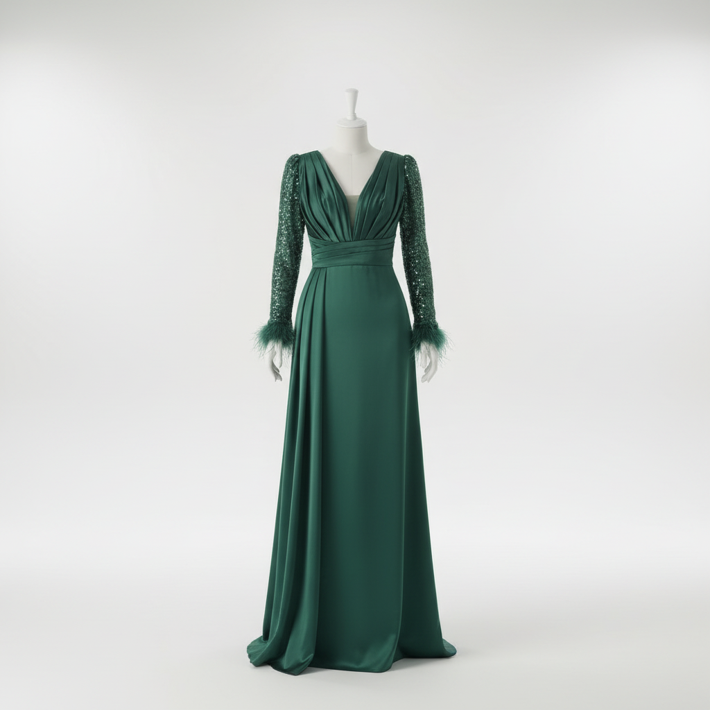slim fit dress slacks Two pieces set prom maxi dress graduation dress muslim fashion 2024 –  Anna's Couture Dresses main image 1