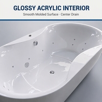 Baignoire autoportante en acrylique de luxe avec bain à remous et massage à l'air avec design moderne de forme ovale garantie de 3 ans portable