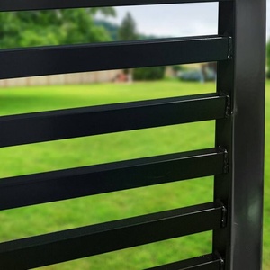 Poste de Cerca de Aluminio Negro Moderno Tratado Térmicamente con Recubrimiento en Polvo para Patios Residenciales, Jardines y Privacidad - Product Image 5