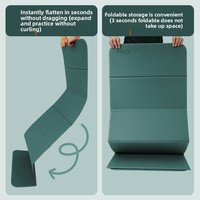 Tapis de yoga pliable pour les voyages et les exercices à domicile, tapis de fitness portable antidérapant avec sac de transport, tapis de yoga compact pour l'entraînement