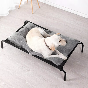Cama Elevada para Perros Kingtale Basics, Marco de Cama Rectangular de Felpa Grande, Colchón Negro Sólido, Transpirable, Lavable a Mano, Diseño de Dibujos Animados - Product Image 6