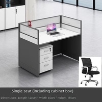 Ensemble de chaise de bureau commerciale avec design minimaliste moderne, poste de travail individuel en bois avec cloison de séparation