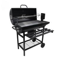Kit de rôtissoire manuelle pour poulet, baril de rôtissage en acier, barbecue rotatif en fer, gril à charbon de bois, montage rapide pour 1 à 5 personnes, extérieur