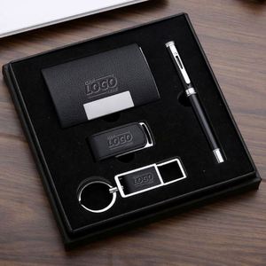 Executive Gift <b>Set</b> Custom Brand PU Leather USB <b>Pen</b> <b>Notebook</b> & Card Holder Digital Printing-Perfect Corporate Promotional Gifts - Product Image 1