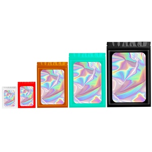 Borsa con chiusura a Zip a prova di odore stampata personalizzata all'ingrosso Stand Up Pouch sacchetti di Mylar olografici fustellati 3.5 g/libbra - Product Image 6