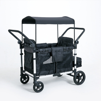 Wagon pliable Double poussette pour enfants Wagon 2 places avec harnais à 5 points Poussette Wagon pour enfants