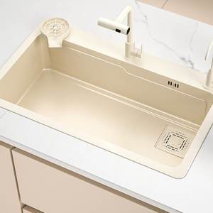 Fregadero de Cocina de Acero Inoxidable 304 Engrosado, de un Solo Tazón Grande, Estilo Crema, Fácil de Limpiar para el Hogar - Product Image 3