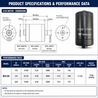 Moteur sans balais étanche IP68 Waillynice W3130 170KV 220KV 4-10S 298W pour robot nettoyeur de piscine et propulseur ROV