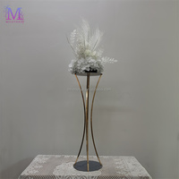 Décoration de table en métal de luxe MILE, centre de table de mariage doré à prix abordable