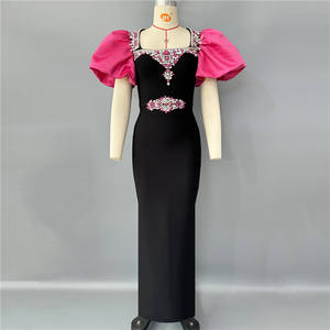 เดรสแม็กซี่หรูหราสำหรับปาร์ตี้ชุดราตรีหรูหราผ้าพันประดับคริสตัล - Product Image 1