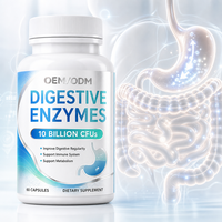 Capsules Probiotiques Véganes OEM/ODM : Enzymes Digestives et Complexe Prébiotique pour la Santé Intestinale, l'Équilibre Digestif et le Soutien au Bien-être