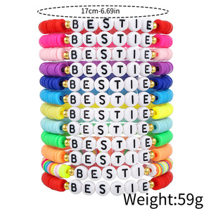 Bracelet Bestie de mode, perles colorées, cadeau de fête, unisexe, style bohème Y2K - Product Image 4
