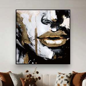 Vendita Calda: Dipinto Moderno con Stampa di Labbra Femminili Nude, Arte Murale Personalizzata Fatta a Mano per Decorazione Casa - Product Image 1