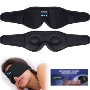 Casque de sommeil bandeau dent bleue sans fil réglable voyage musique mains libres stéréo antibruit 3D masque pour les yeux de sommeil