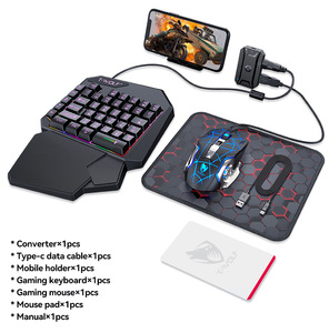 One Handed Gaming <b>Keyboard</b> Wired Compact Mechanical Feel RGB Backlit Keypad with Mouse and Docking Pad - Product Image 3