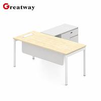 Scrivania Direzionale a L di Lusso Greatway, Tavolo Esecutivo Moderno Bianco per Ufficio e Progetti