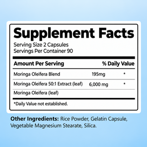 Cápsulas de Moringa con Etiqueta Personalizada, Mezcla de Moringa Oleifera, Apoya el Sistema Inmunológico y la Salud Digestiva, Hoja de Moringa Oleifera - Product Image 2