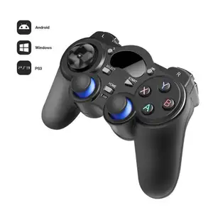 Controle para jogos 2.4g sem fios, joystick para ps3, smartphone, tablet, pc, smart tv, com conversor de otg