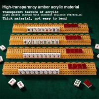 Support magnétique ondulé en acrylique pour Mahjong, poussoir de tuiles en bambou creux, organisateur lisse pour jeu de Mahjong américain