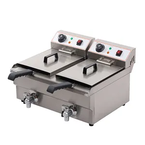 Manufactory Supply 2-Tank 2-Basket Electric Fryer Healthy Fat Fryer,Fish Fryer,Induction Fryer