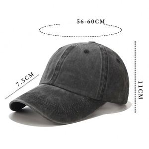 Casquettes de baseball en jean délavé pour hommes, style snapback et trucker, personnalisables avec logo brodé, vente en gros - Product Image 4
