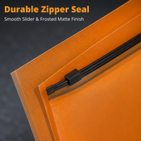 Sac à fermeture éclair en plastique givré orange avec logo personnalisé imprimé, pochette d'emballage pour vêtements, sous-vêtements, cadeaux