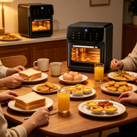 Four à Friture Verticale Numérique à Commande Tactile, Température et Minuterie Réglables, Chauffage à Double Tube, Appareil de Cuisine Domestique Personnalisable
