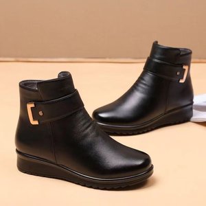Botines de Invierno para Mujer, Modelo 2026, de Gamuza, Tacón Medio, Antideslizantes, Forrados de Felpa, Estilo Europeo y Americano, para Mujeres Mayores - Product Image 2
