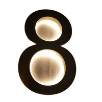 Numéros de maison en métal personnalisés en acier inoxydable avec éclairage 3D, numéros lumineux pour adresse