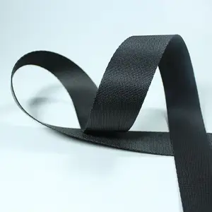 black Color Big Stock Braided Twill /high density /safety/ Herringbone/hollow Nylon Webbing Tape For Bag Strap Belt