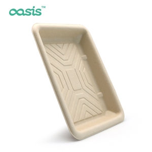 Bandeja De Carne De Polpa De Cana De Açúcar De Bambu Descartável Ecológica Personalizada para Supermercado Embalagem De Carne Fresca Bandeja De Alimentos Degradáveis - Product Image 3