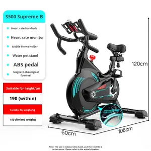 Vélo d'exercice d'intérieur S500 en acier à contrôle magnétique, silencieux, équipement de fitness commercial pour la maison et l'exportation - Product Image 5
