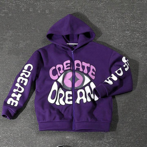 Unisex de alta calidad Boxy Fit <span class=keywords><strong>Zip</strong></span>-up Tech Fleece Hoodies 500 Gsm algodón logotipo personalizado para Puff estampado bordado Y2K con capucha para ganar - Product Image 1