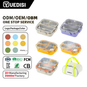 Boîte à lunch YUEDISI pour la maison, 3 compartiments, boîte à lunch à emporter, boîtes à lunch en acier inoxydable 304, boîte à lunch pour enfants pour l'école - Product Image 1