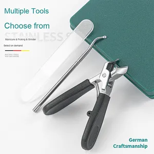 Coupe-cuticules anti-éclaboussures en acier inoxydable, ensemble de coupe-ongles avec manche en plastique, outil d'élimination des peaux mortes et de la kératine - Product Image 5