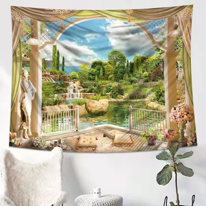 Цифровая печать лес пейзаж Гостиная Декор тканый настенный гобелен абстрактный - Product Image 4