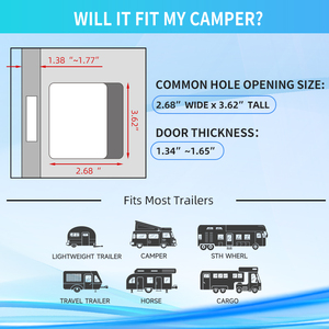 RV du lịch Trailer nhập cửa khóa màu đen mái chèo chốt cửa 100% kim loại Camper cửa chốt xử lý Kẽm hợp kim RV Cửa Khóa thay thế - Product Image 3