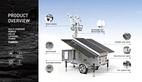 Tour d'éclairage solaire LED mobile ENERGYFIT T600-7M IP65 sur remorque pour événements de construction en extérieur