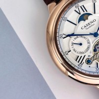 CASENO Star Roman Grand Herren Vollautomatische Uhr Tourbillon Gürtel-Mechanikuhr
