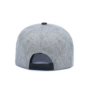 Outdoor 6 Panel Hats Acrylic Hip Hop Cap Snapback Hat Metal Logo Leather Brim Fashion Custom Snap Back Hats