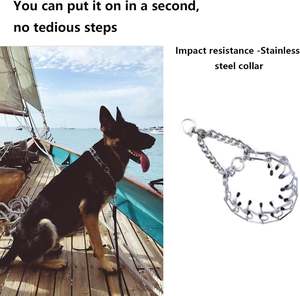 Fast Delivery Prong Dog Training Collar Ultra-Plus Chrome Plated Steel Pet Pinch Anti <b>Pull</b> Collar for Dogs Pinch Prong Collar - Product Image 2