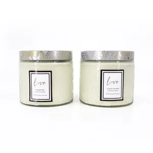 Private Label 8Oz Ronde Elegante Geurglazen Kaarsen Pot Thuis Geur Soja Wax Kaarsen Verpakking Lege Glazen Pot Met Doos